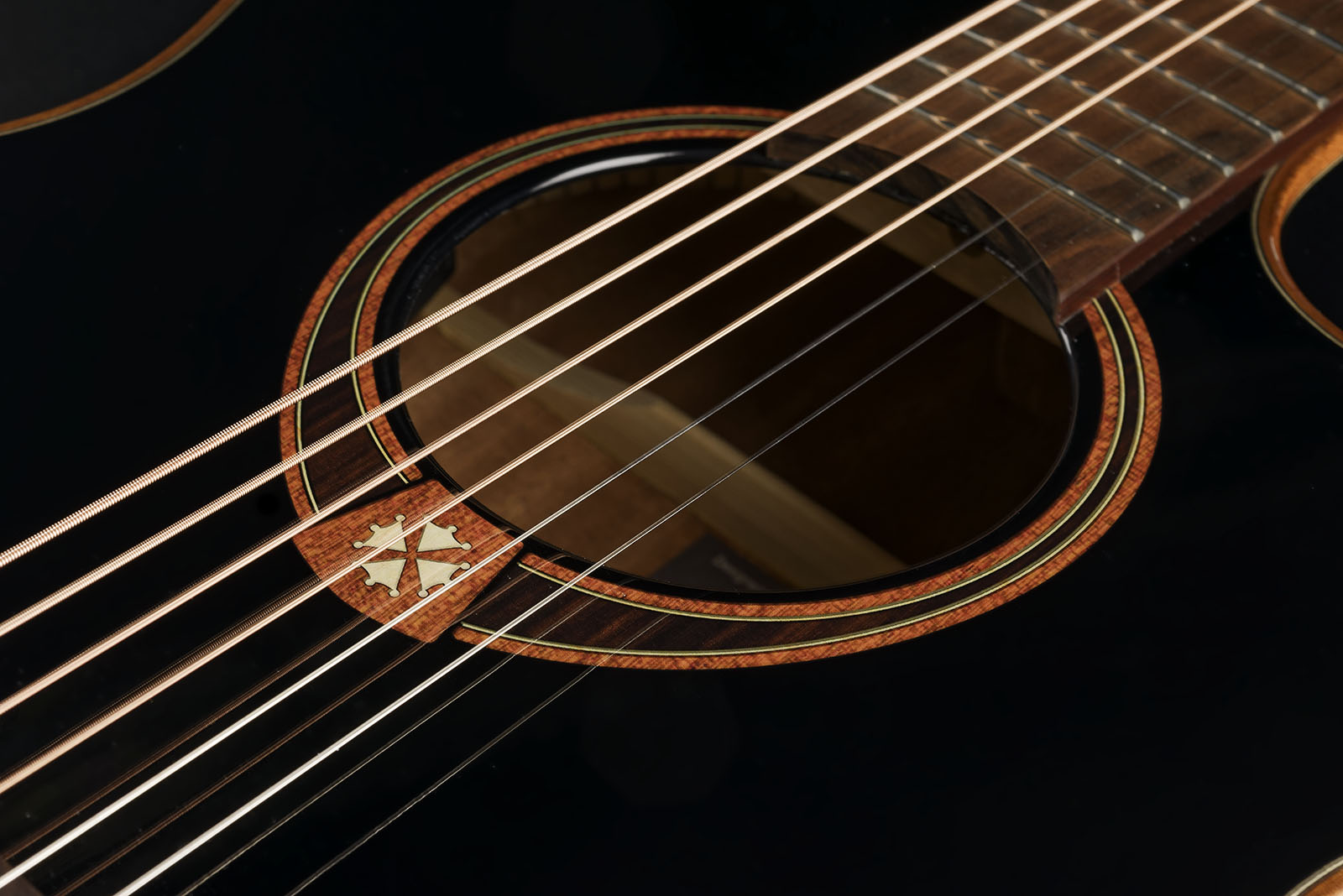 Lag T118abce Bevel Tramontane Auditorium Cedre Khaya Bro - Black - Elektroakustische Gitarre - Variation 5