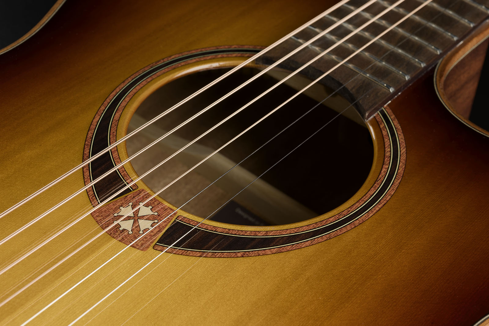 Lag T118abce Bevel Tramontane Auditorium Cw Cedre Khaya Bro - Brown Sunburst - Elektroakustische Gitarre - Variation 8