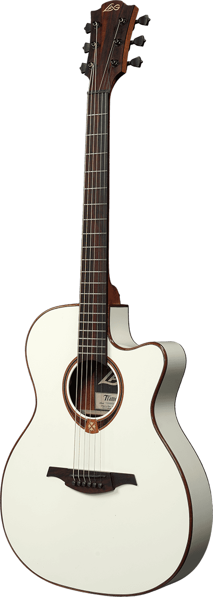 Lag T118asce Tramontane Auditorium Thinline Cw Cedre Khaya Bro - Ivory - Elektroakustische Gitarre - Variation 1