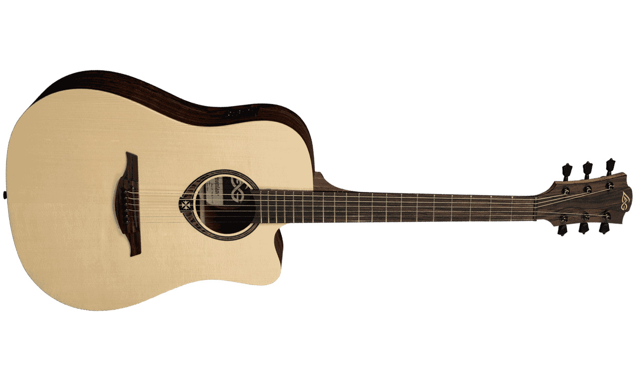 Lag T270dce Tramontane Dreadnought Cw Epicea Snakewood - Naturel - Elektroakustische Gitarre - Variation 1