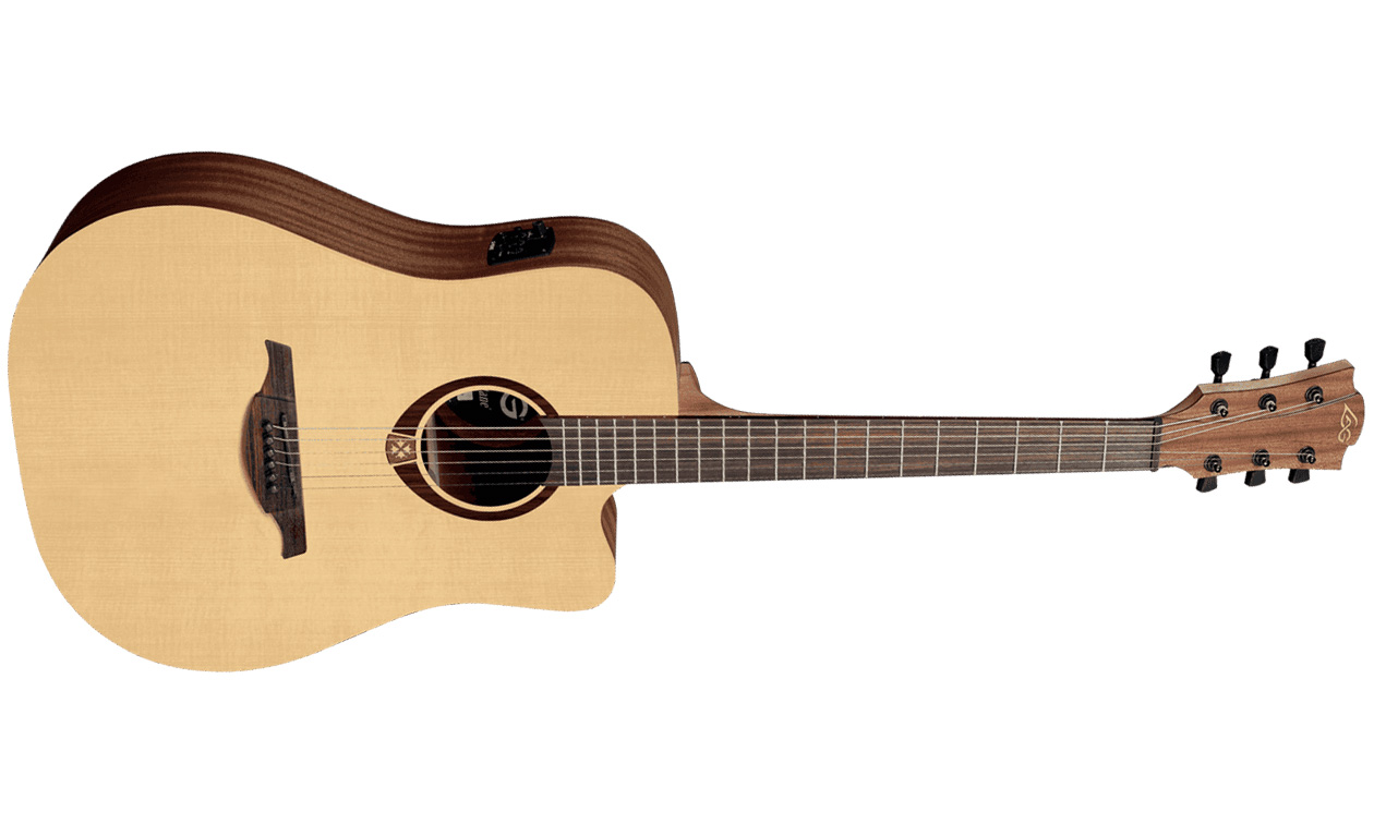 Lag T70dce Tramontane Dreadnought Cw Epicea Sapele Bro - Naturel Satin - Elektroakustische Gitarre - Variation 2