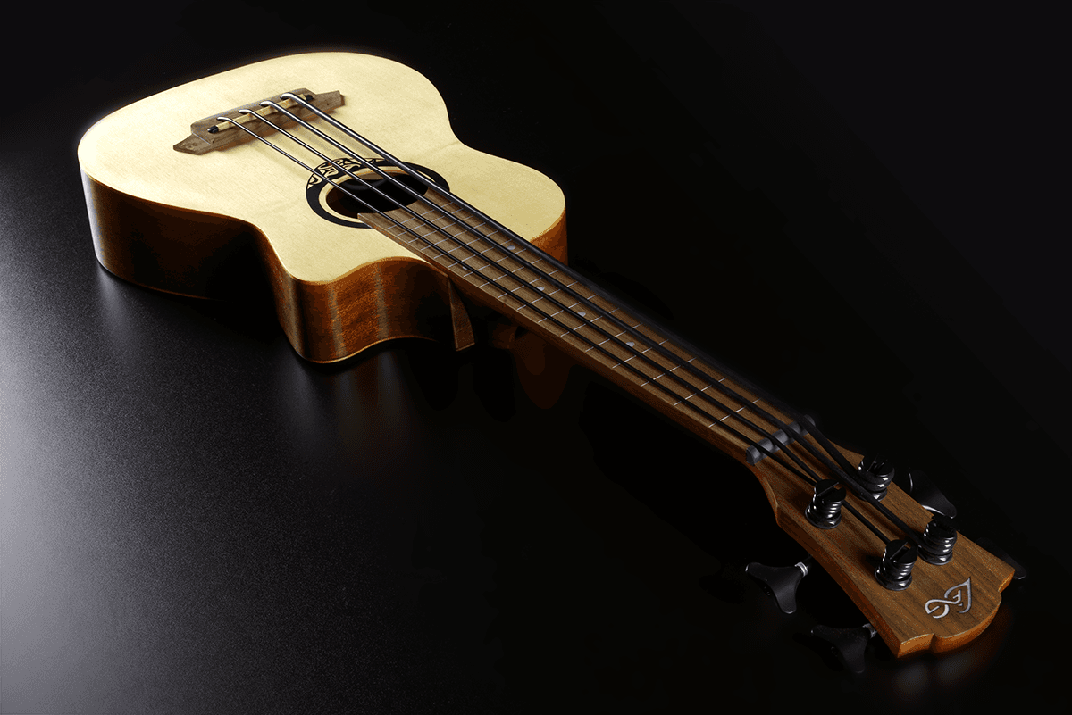 Lag Tkb150fce Mini Bass Fretless Tiki Cw Epicea Acajou +housse - Natural - Akustische Bass - Variation 3
