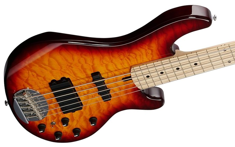 Lakland 55-02 Deluxe Qmt Skyline 5c Active Mn - Honey Burst Gloss - Solidbody E-bass - Variation 2