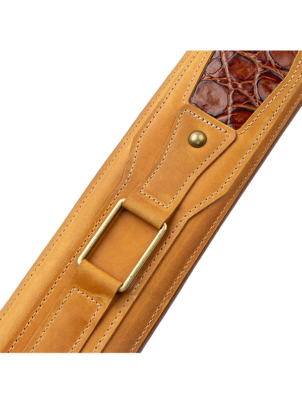 Levy's Apex - Cuir Crazy Horse Rembourre, Motif Croco, 7,6 Cm - Tan - Gitarrengurt - Variation 1