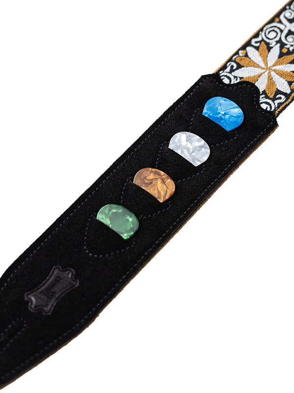 Levy's Courroie Tissu Avec Motifs Hootenany, 4 Portes Mediators, 5 Cm - Design 13 - Gitarrengurt - Variation 2