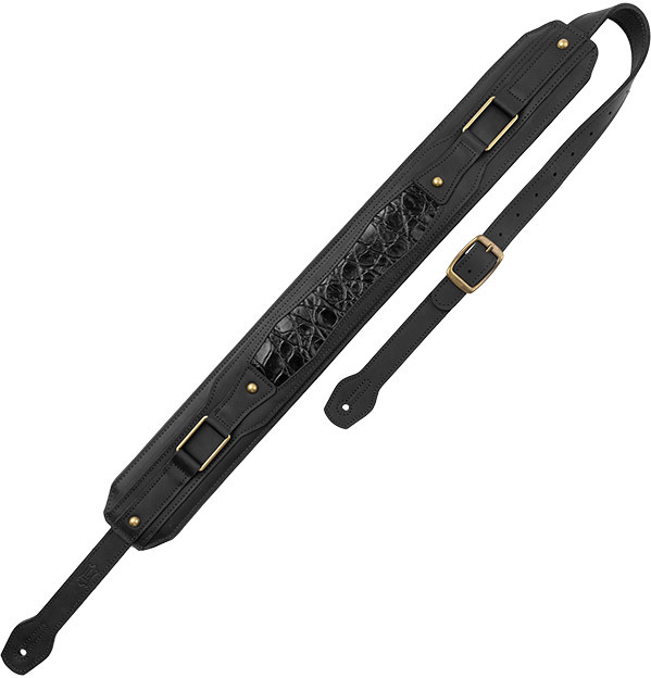 Levy's Apex - Cuir Crazy Horse RembourrÉ, Motif Croco, 7,6 Cm - Black - Gitarrengurt - Main picture