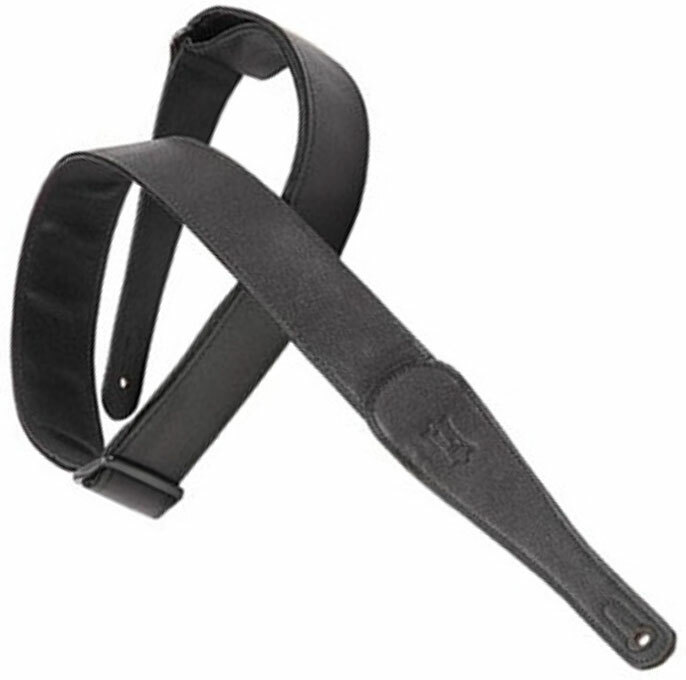 Levy's M7gg -blk Garment Leather Guitar Strap 2inc Cuir Black - Gitarrengurt - Main picture