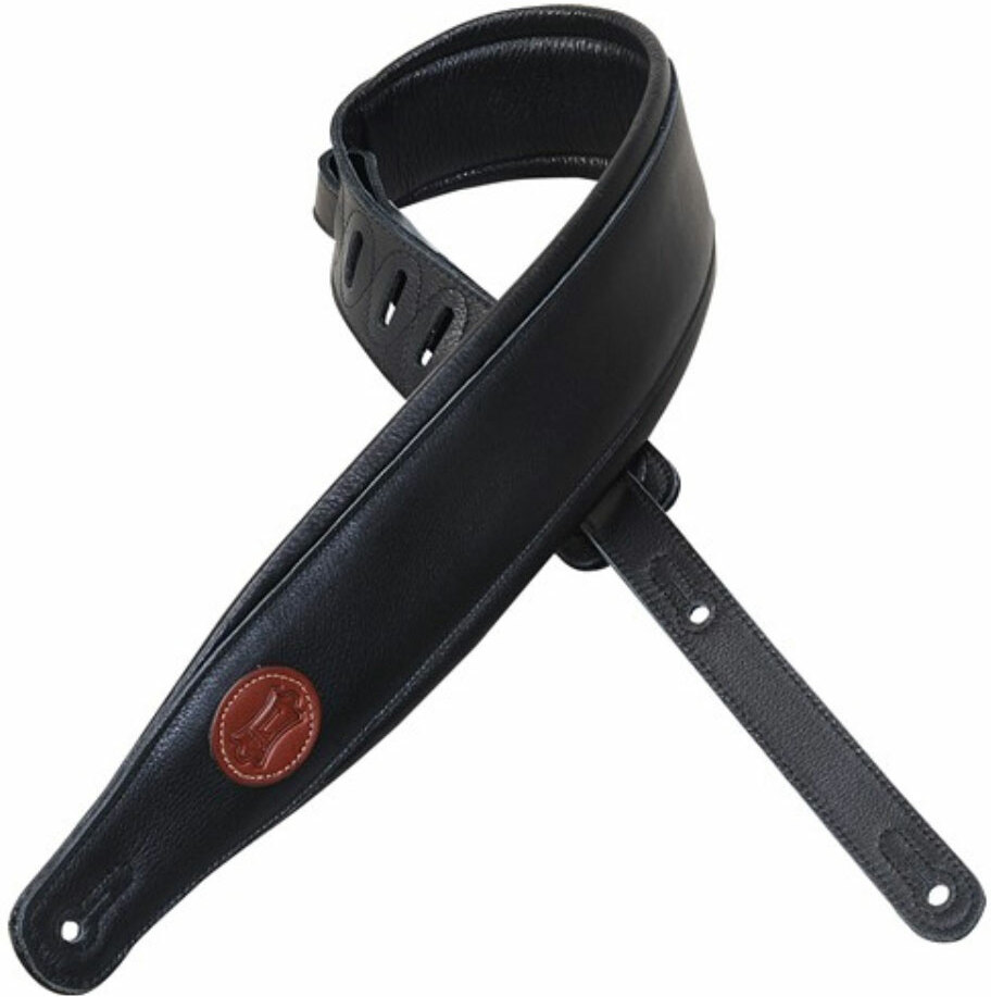 Levy's Mss2-blk Garment Leather Guitar Strap 3inc Cuir - Gitarrengurt - Main picture
