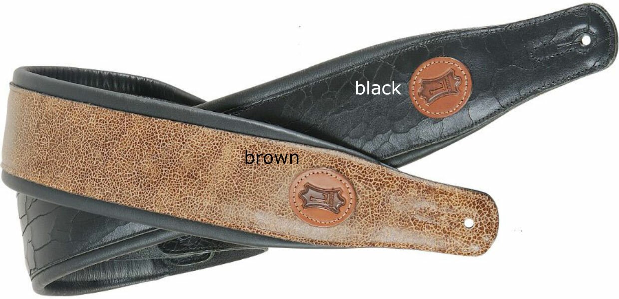 Levy's Mss2ck-brn Cracked Garment Leather Guitar Strap 2.5inc Cuir - Gitarrengurt - Main picture