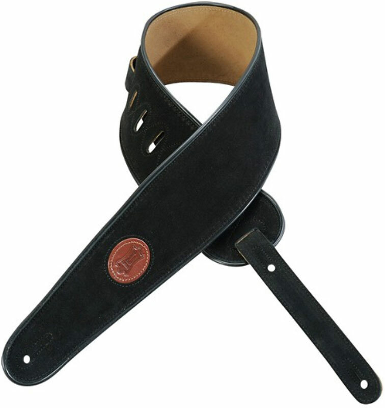 Levy's Mss3-4-blk Hand-brushed Suede Leather Bass Guitar Strap 4inc Cuir - Gitarrengurt - Main picture