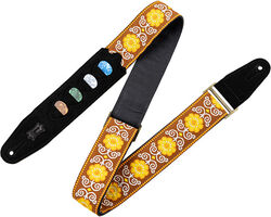 Gitarrengurt Levy's 5 cm jacquard guitar strap with 4 pick holder - Design 27