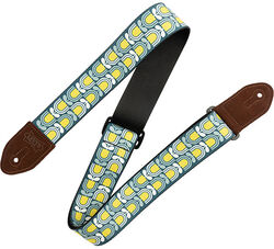 Gitarrengurt Levy's Mid Century Modern Series - 5 cm polyester, Mod Tulip