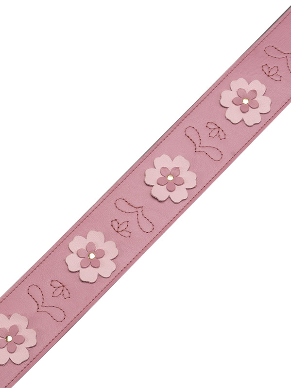 Levy's In Bloom - Courroie 6,35 Cm En Cuir Premium Et Fleurs Rivetees A La Main - Primrose Pink - Gitarrengurt - Variation 1