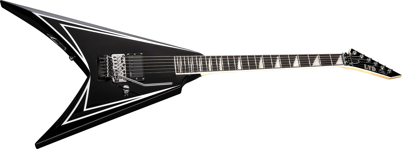 Ltd Alexi Laiho Sawtooth Se 20th Ann. Signature 1h Fr Eb - Black With White Bevels - E-Gitarre aus Metall - Variation 2