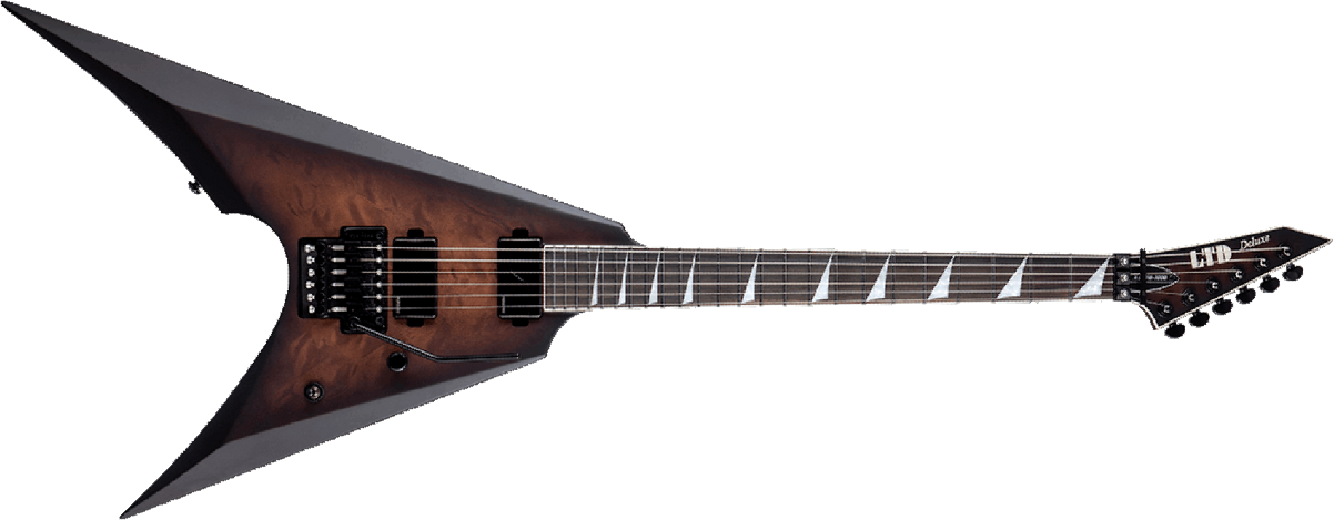 Ltd Arrow-1000 Floyd Rose Hh Fishman Fluence Modern Ht Eb - Dark Brown Sunburst - E-Gitarre aus Metall - Main picture