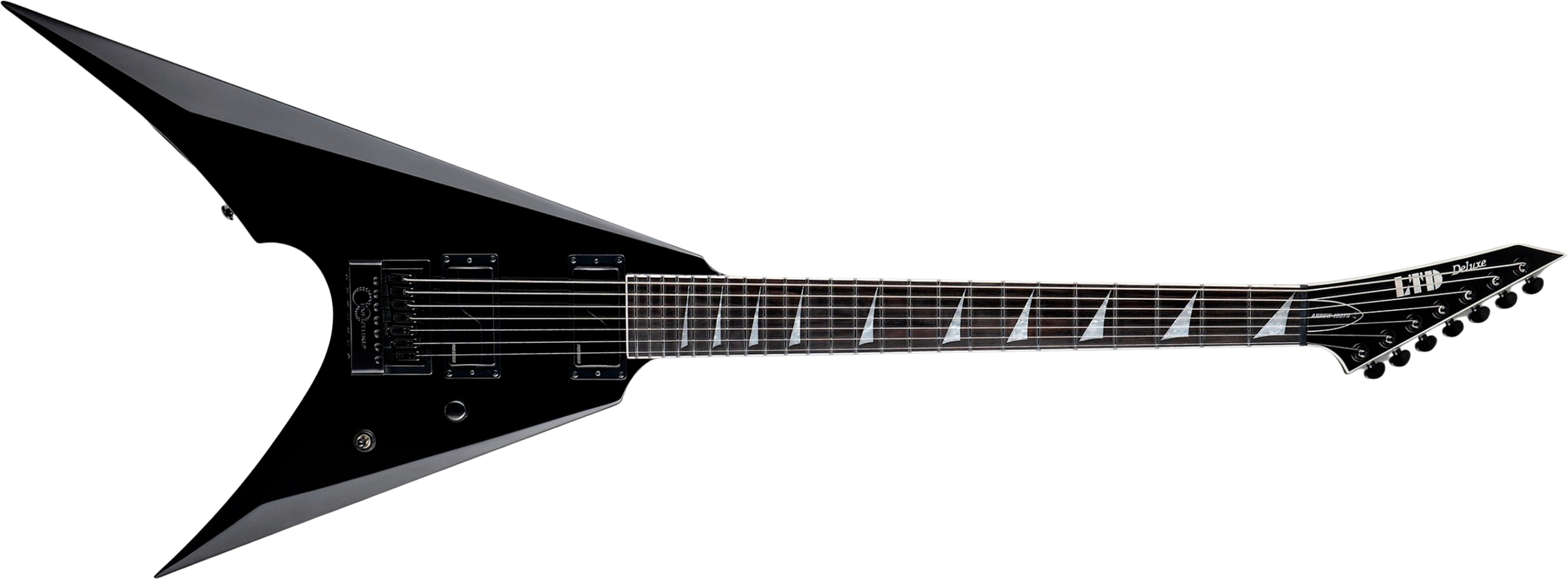Ltd Arrow 1007 Baritone Evertune 7c 2h Fishman Fluence Ht Eb - Black - Bariton E-Gitarre - Main picture