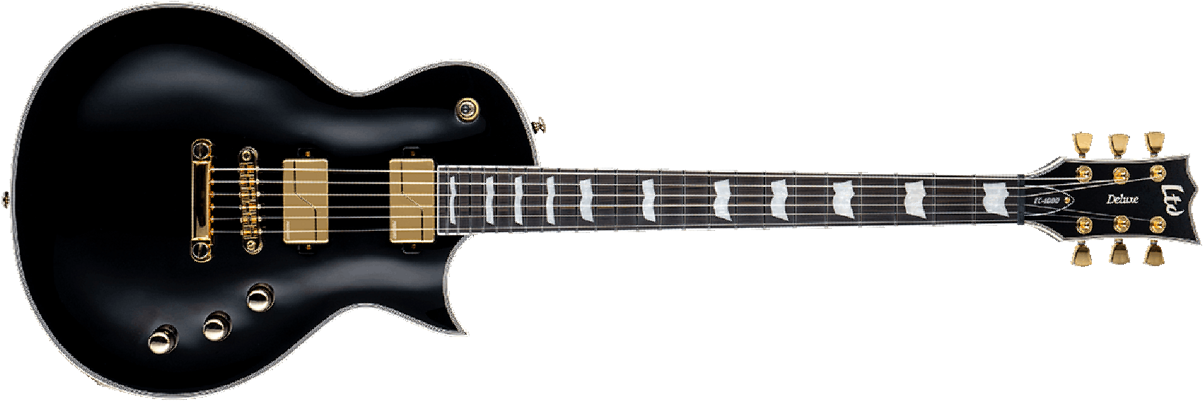 Ltd Ec-1000 Deluxe Gh Hh Fishman Ht Eb - Black - E-Gitarre aus Metall - Main picture