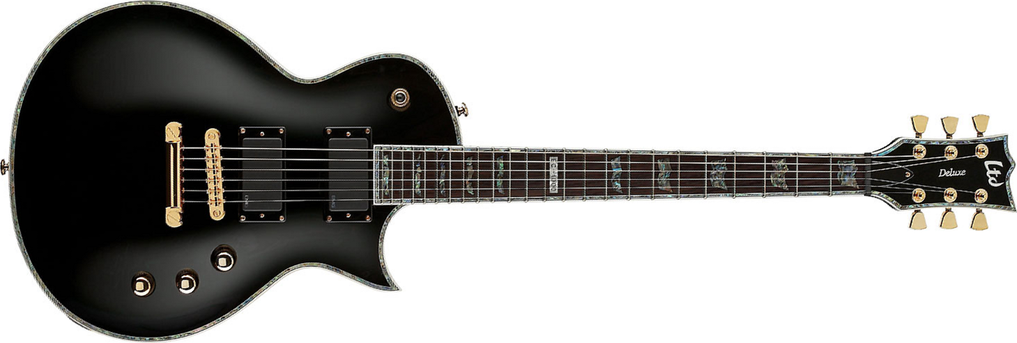 Ltd Ec-1000 Emg Blk - Black - E-Gitarre aus Metall - Main picture