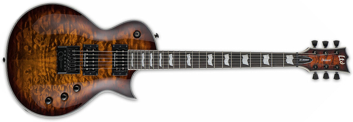 Ltd Ec-1000 Evertune Hh Seymour Duncan Ht Eb - Dark Brown Sunburst - Single-Cut-E-Gitarre - Main picture