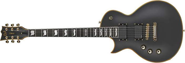 Ltd Ec-1000 Lh Gaucher Hh Emg Ht Eb - Vintage Black - E-Gitarre für Linkshänder - Main picture