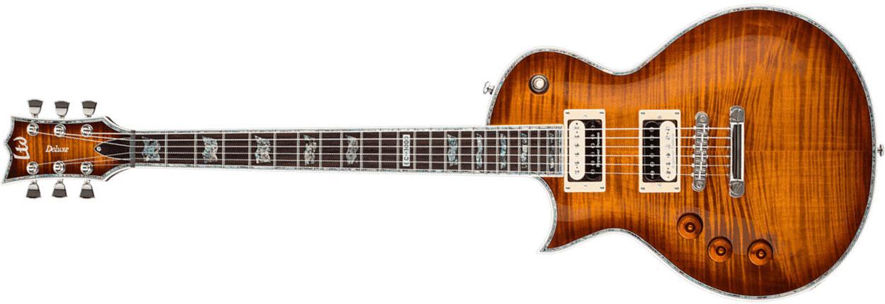 Ltd Ec-1000 Lh Gaucher Seymour Duncan - Amber Sunburst - E-Gitarre für Linkshänder - Main picture