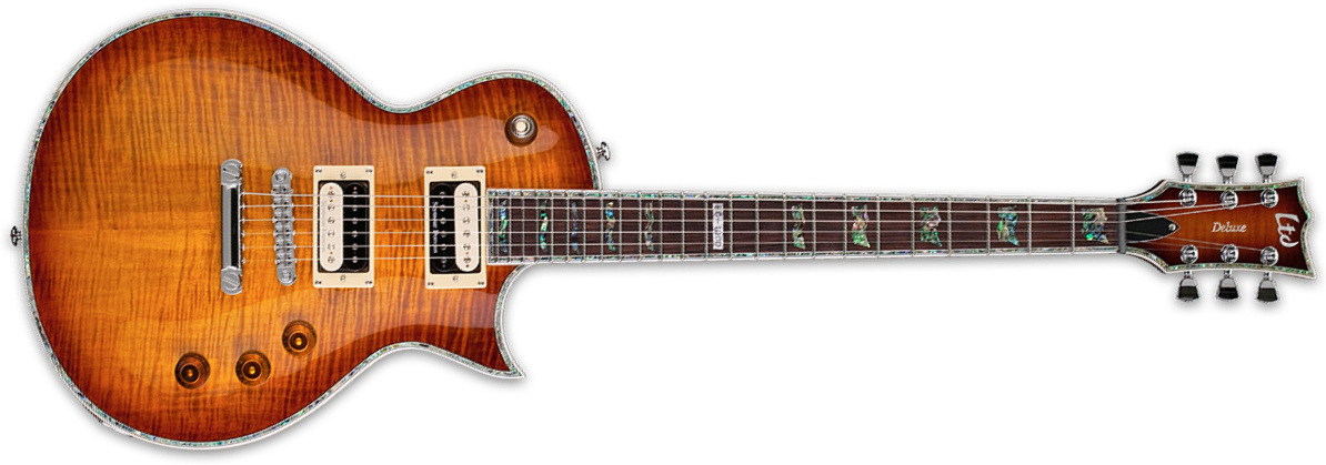 Ltd Ec-1000fm Seymour Duncan - Amber Sunburst - Single-Cut-E-Gitarre - Main picture