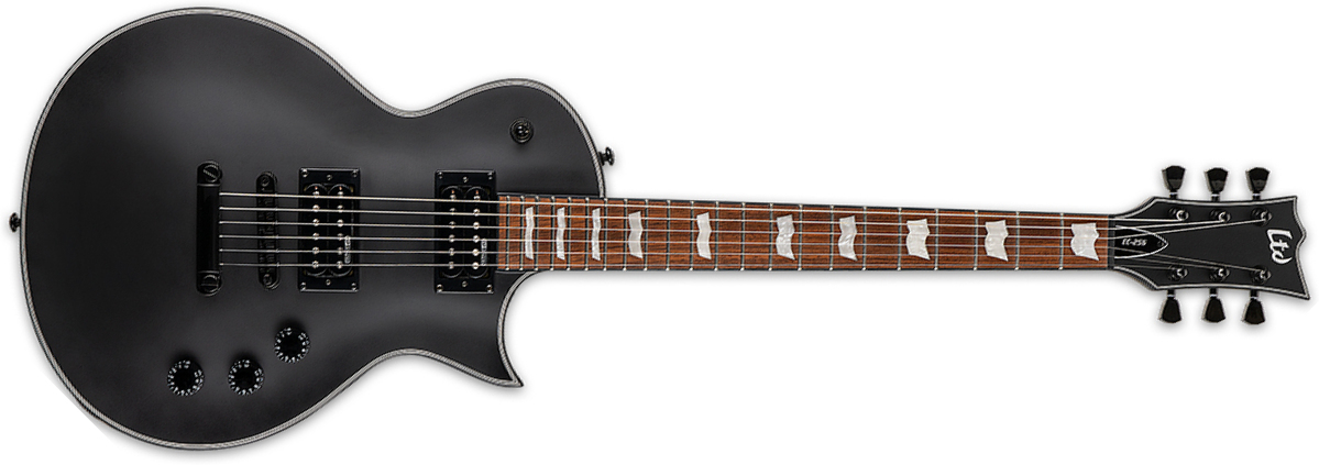 Ltd Ec-256 Hh Ht Jat - Black Satin - Single-Cut-E-Gitarre - Main picture