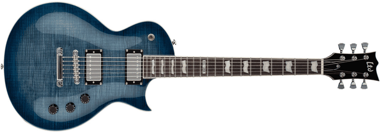 Ltd Ec-256fm Cbtbl - Cobalt Blue - Single-Cut-E-Gitarre - Main picture