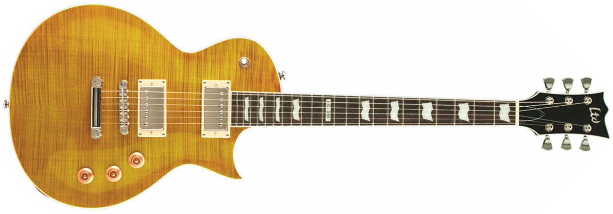 Ltd Ec-256fm Hh Ht Rw - Lemon Drop - Single-Cut-E-Gitarre - Main picture