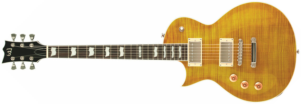 Ltd Ec-256fm Lh Gaucher Hh Ht Jat - Lemon Drop - E-Gitarre für Linkshänder - Main picture