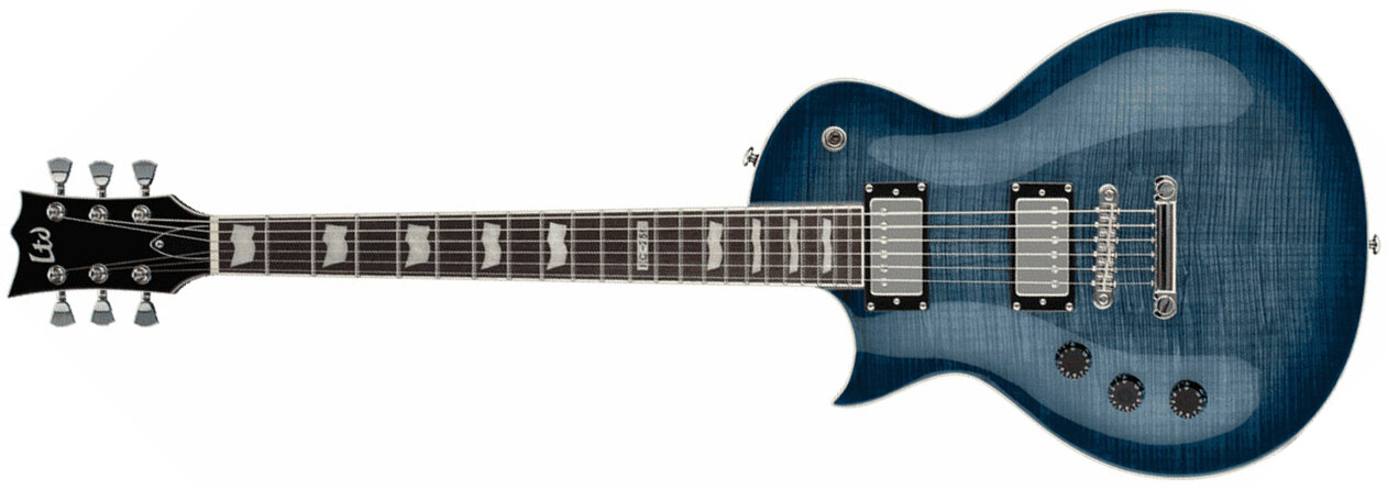 Ltd Ec-256fm Lh Gaucher Hh Ht Jat - Cobalt Blue - E-Gitarre für Linkshänder - Main picture