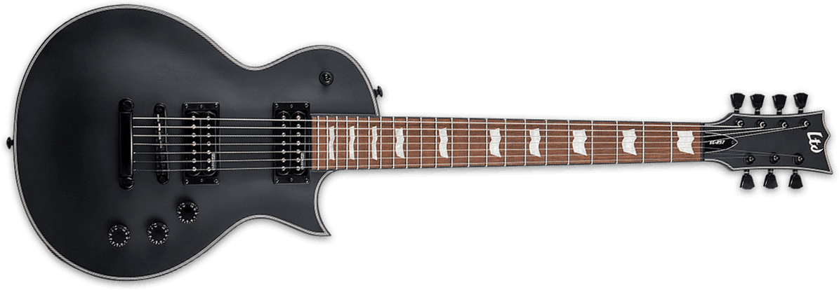 Ltd Ec-257 7c Hh Ht Jat - Black Satin - 7-saitige E-Gitarre - Main picture