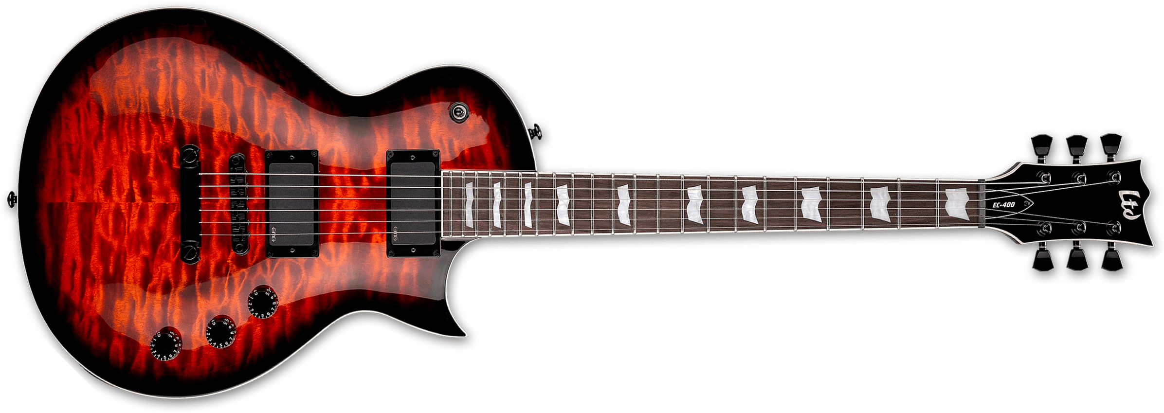 Ltd Ec400qm 2h Emg Ht Rw - Vintage Burst - Single-Cut-E-Gitarre - Main picture