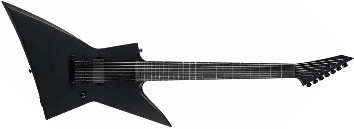Ltd Ex-7 Baritone Black Metal 1h Emg Ht Eb - Black Satin - 7-saitige E-Gitarre - Main picture