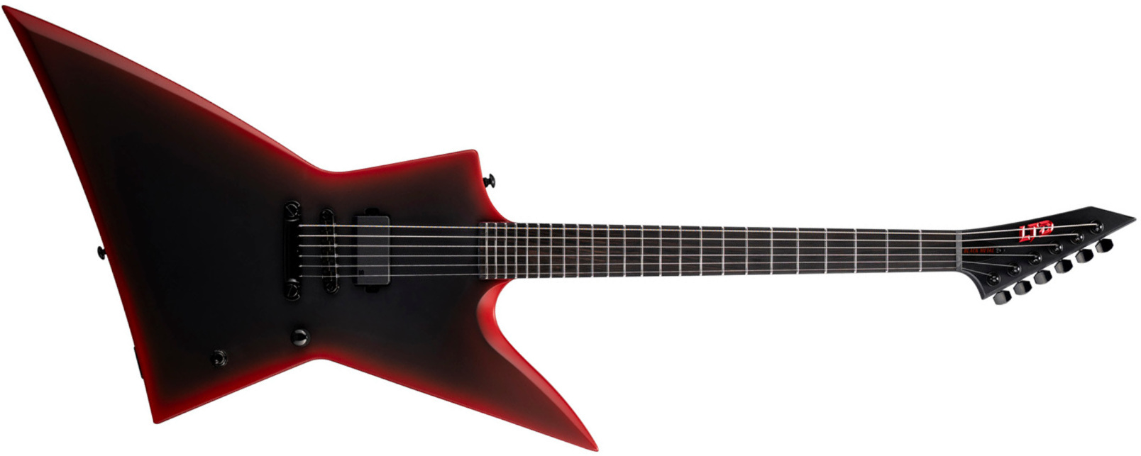 Ltd Exl Black Metal Series Ht 1h Eb - Black Red Burst Satin - E-Gitarre aus Metall - Main picture
