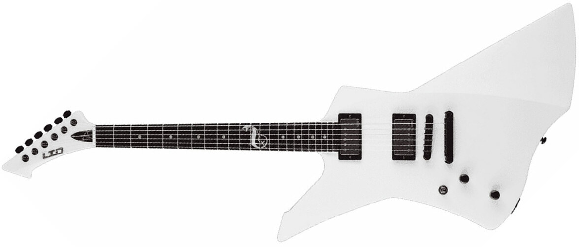 Ltd James Hetfield Snakebyte Lh Gaucher Hh Emg Ht Eb - Snow White - E-Gitarre für Linkshänder - Main picture
