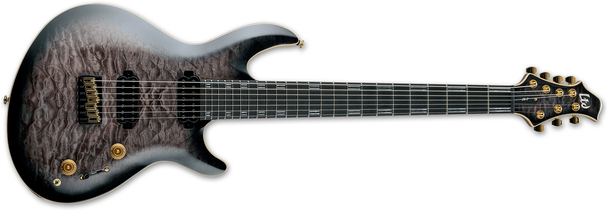 Ltd Javier Reyes Jr7 Signature 7c Baryton 2h Fishman Fluence Ht Eb - Faded Blue Sunburst - Bariton E-Gitarre - Main picture