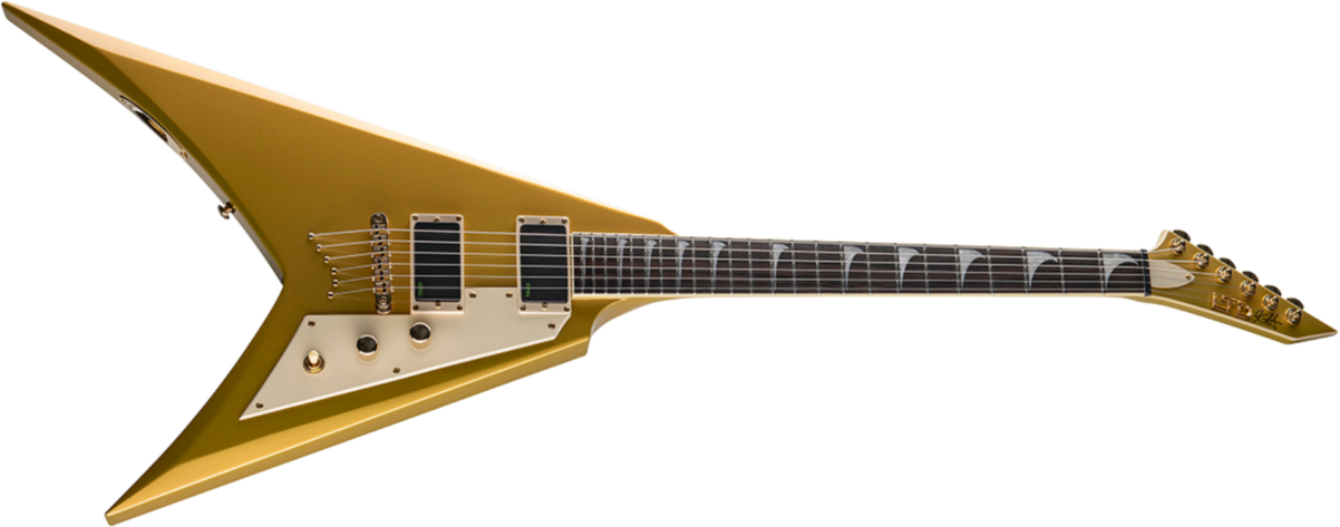 Ltd Kh-v 602 Kirk Hammett Signature Hh Ht Eb - Metallic Gold - E-Gitarre aus Metall - Main picture