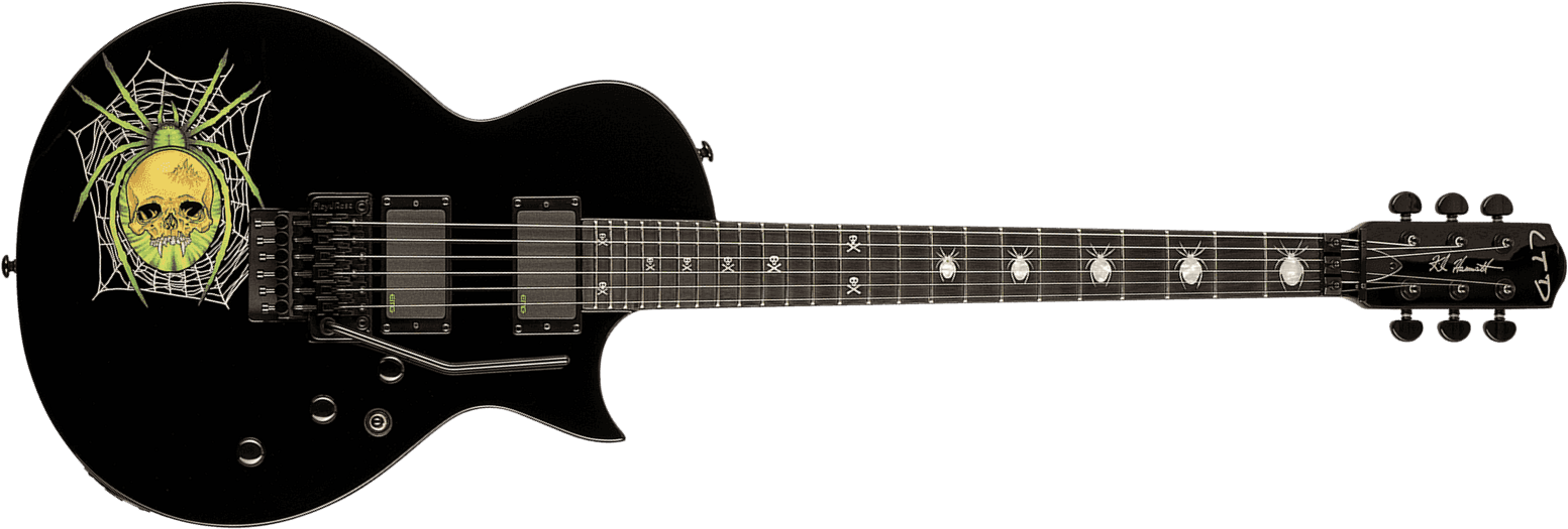 Ltd Kh3 Kirk Hammett 30th Anniversary Fr Hh Eb - Black - Single-Cut-E-Gitarre - Main picture