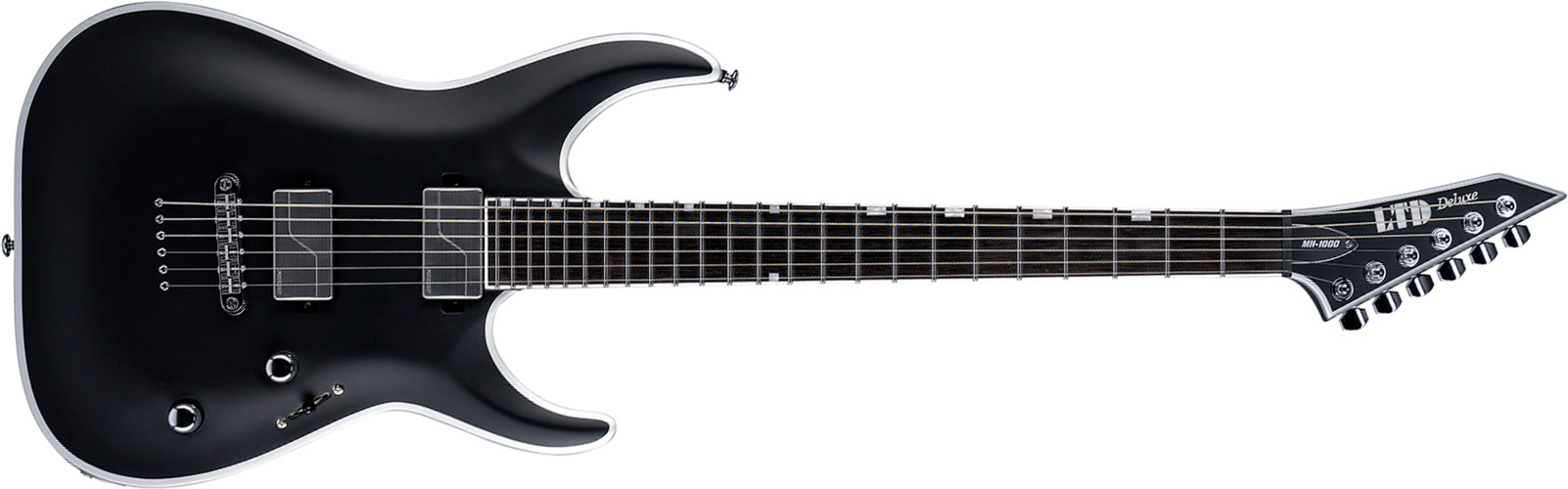Ltd M-1000nt Bb 2h Fishman Fluence Modern  Ht Eb - Black Satin - E-Gitarre in Str-Form - Main picture