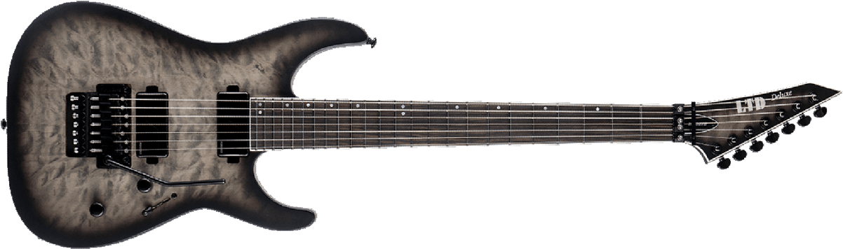 Ltd M-1007 7-cordes Floyd Rose Fishman Hh Eb - Charcoal Black - E-Gitarre aus Metall - Main picture