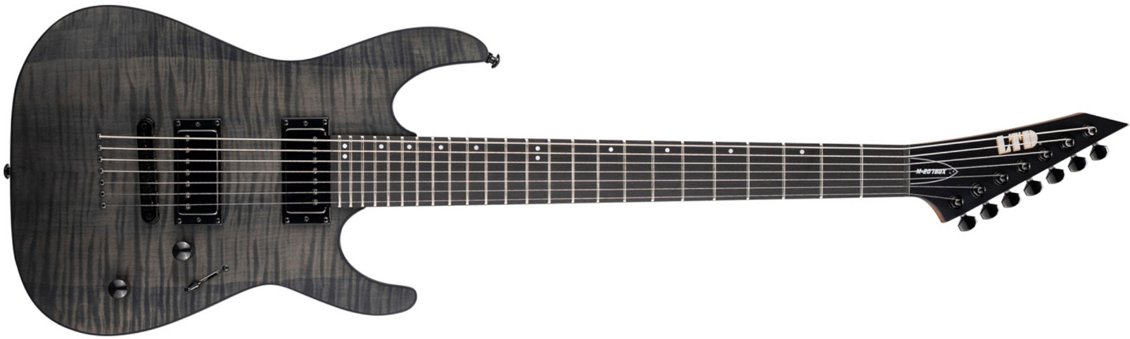 Ltd M-207 Baritone Dx 7-cordes Ht Hh Rw - See Thru Black Satin - E-Gitarre in Str-Form - Main picture