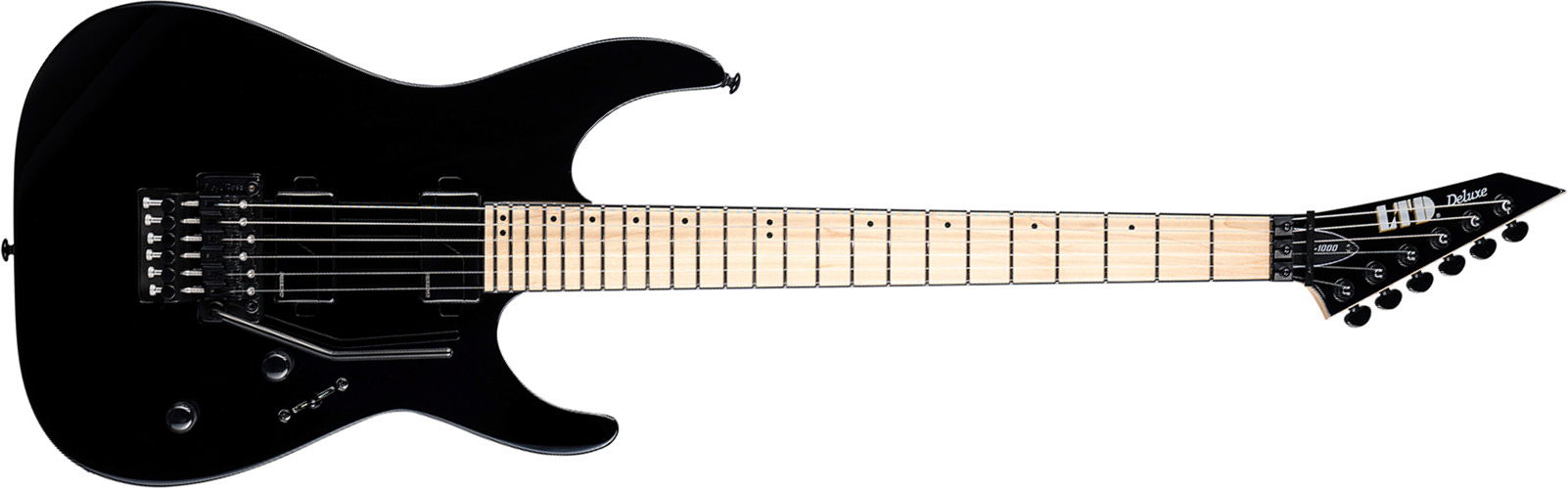 Ltd M1000 Maple 2h Fishman Fluence Modern Fr Mn - Black - E-Gitarre in Str-Form - Main picture