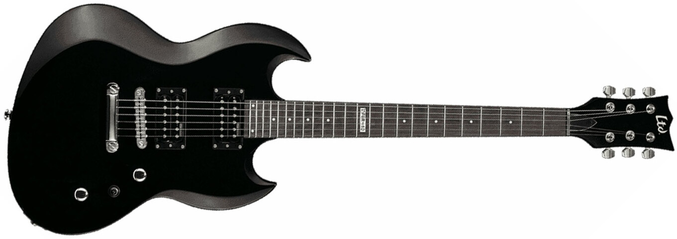 Ltd Viper-10 Kit Hh Ht Jat - Black - Double Cut E-Gitarre - Main picture