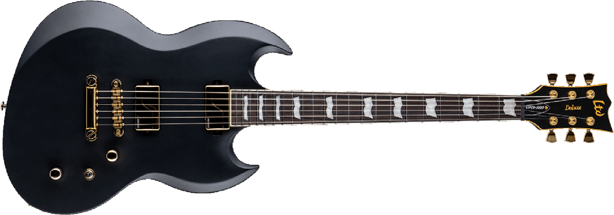Ltd Viper-1000 Gh Hardtail Fishman Hh Eb - Vintage Black - E-Gitarre aus Metall - Main picture