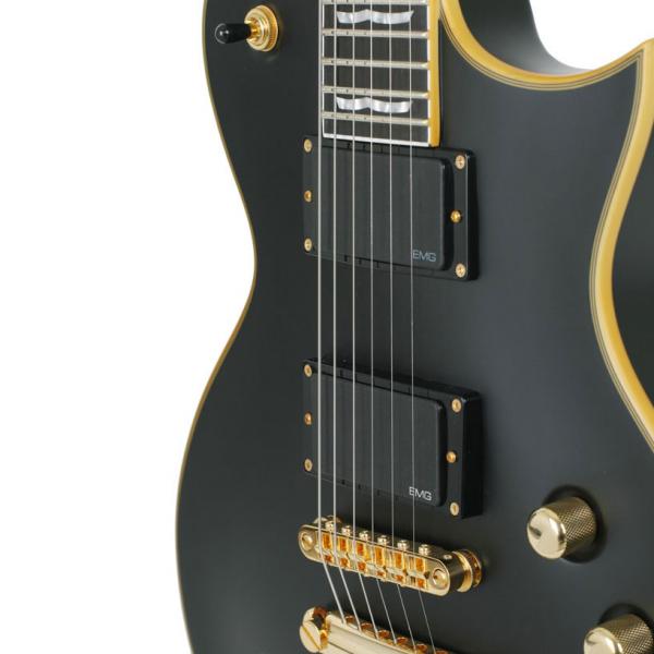 Ltd Ec-1000 Lh Gaucher Hh Emg Ht Eb - Vintage Black - E-Gitarre für Linkshänder - Variation 1
