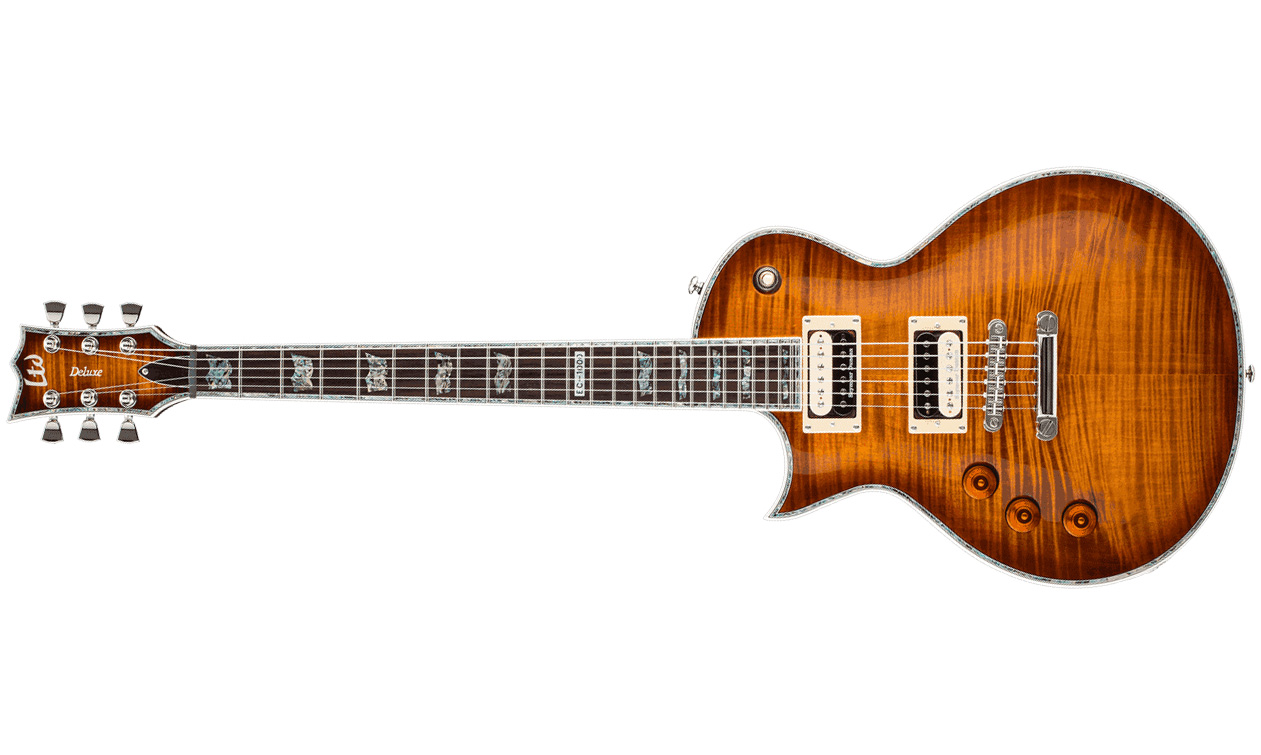 Ltd Ec-1000 Lh Gaucher Seymour Duncan - Amber Sunburst - E-Gitarre für Linkshänder - Variation 1