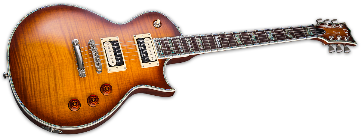 Ltd Ec-1000 Lh Gaucher Seymour Duncan - Amber Sunburst - E-Gitarre für Linkshänder - Variation 2