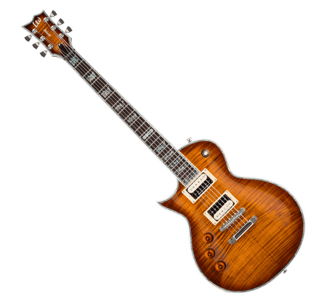 Ltd Ec-1000 Lh Gaucher Seymour Duncan - Amber Sunburst - E-Gitarre für Linkshänder - Variation 3