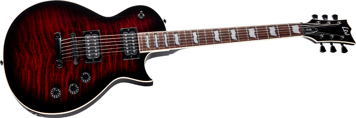 Ltd Ec-256 Hh Ht Jat - See Thru Black Cherry Sunburst - E-Gitarre aus Metall - Variation 2